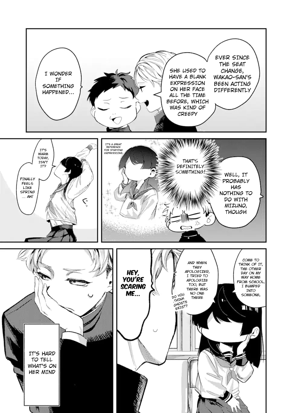 My Seatmate Wakao-san's Face Is Almost Visible but It's Not