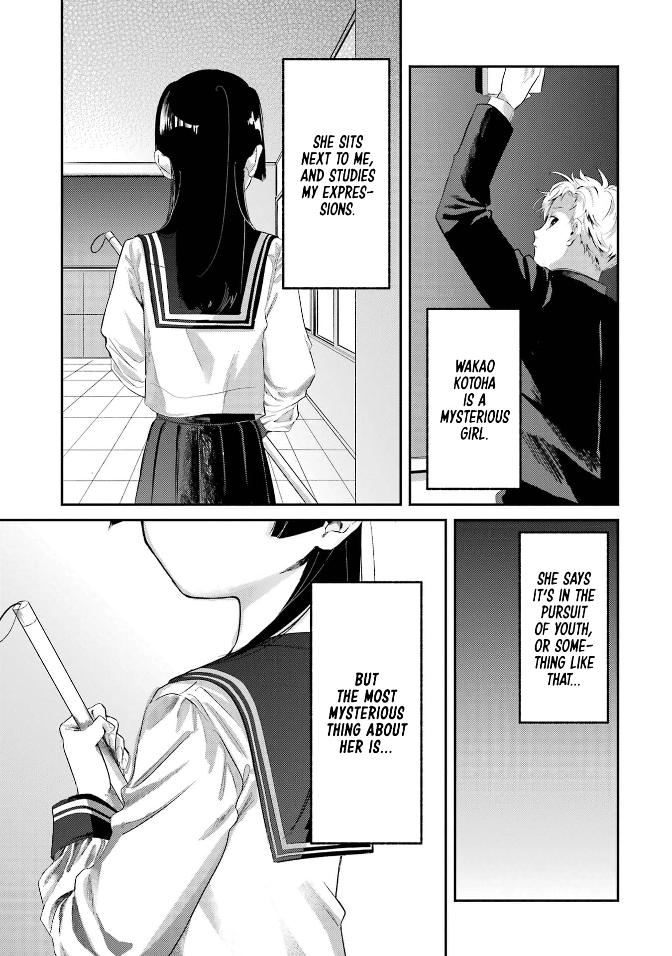 My Seatmate Wakao-san's Face Is Almost Visible but It's Not