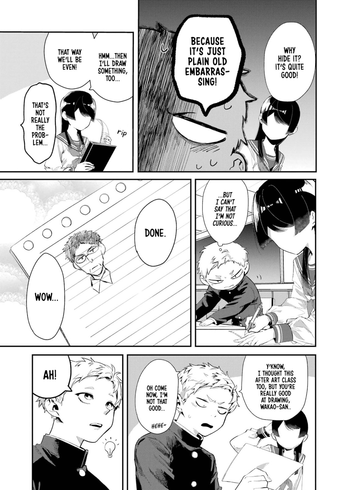 My Seatmate Wakao-san's Face Is Almost Visible but It's Not
