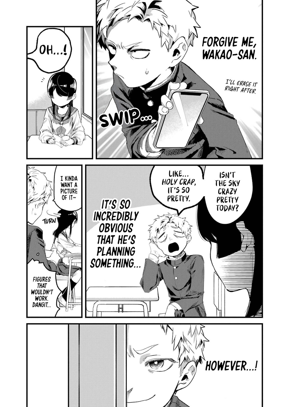 My Seatmate Wakao-san's Face Is Almost Visible but It's Not