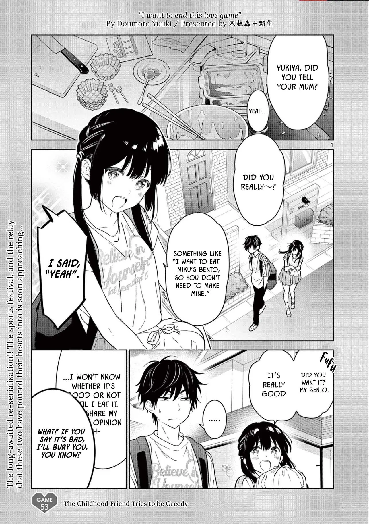 Aishiteru Game wo Owarasetai — Chapter 53 — Page 1