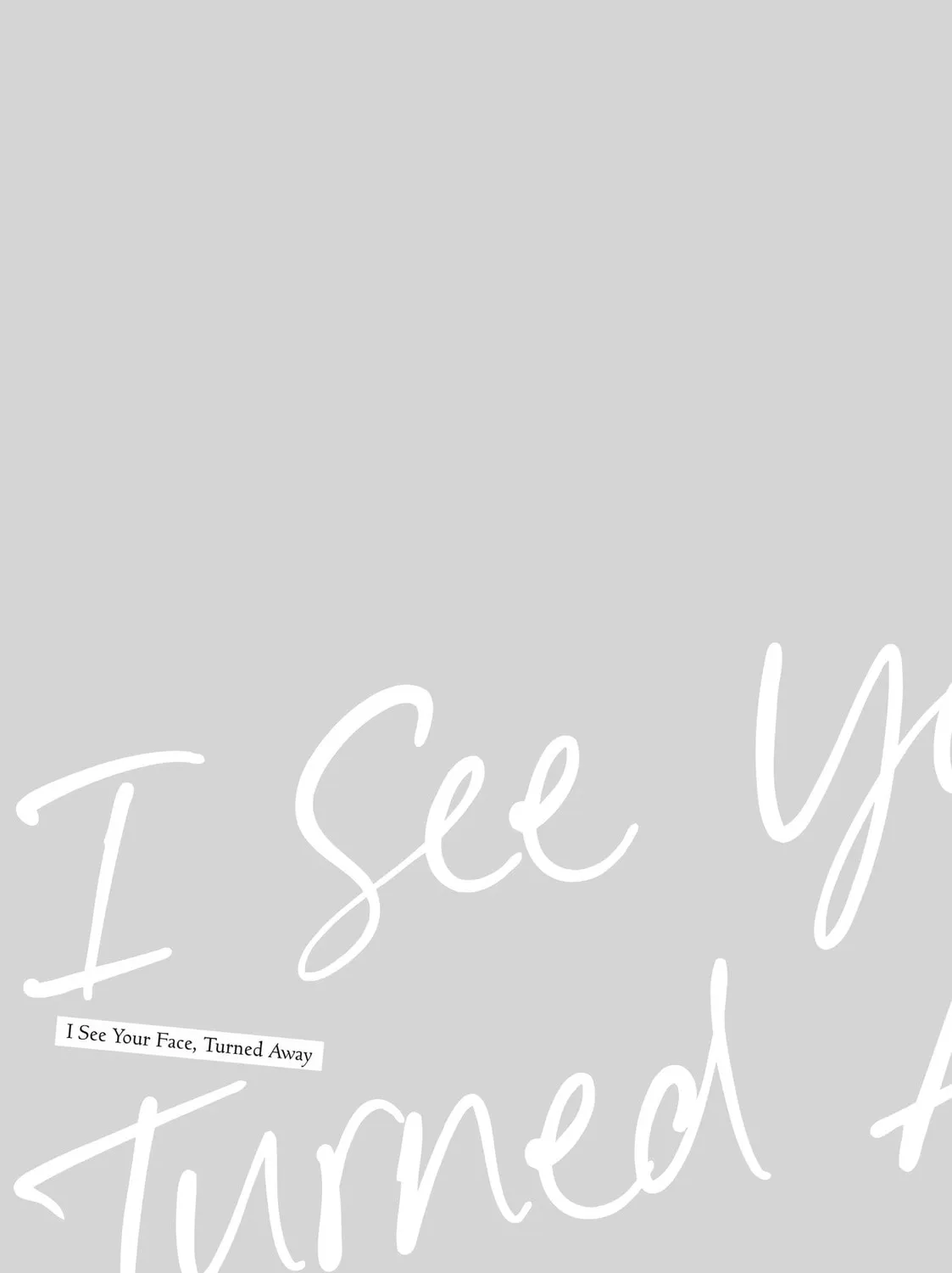 I See Your Face, Turned Away