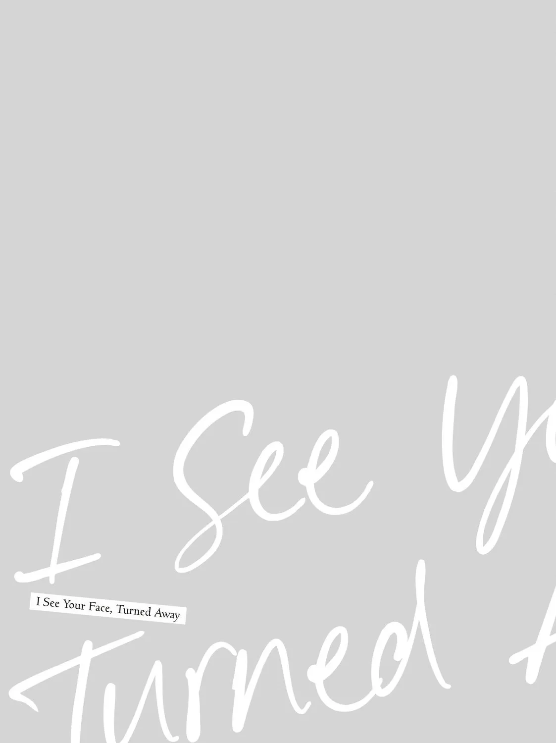 I See Your Face, Turned Away